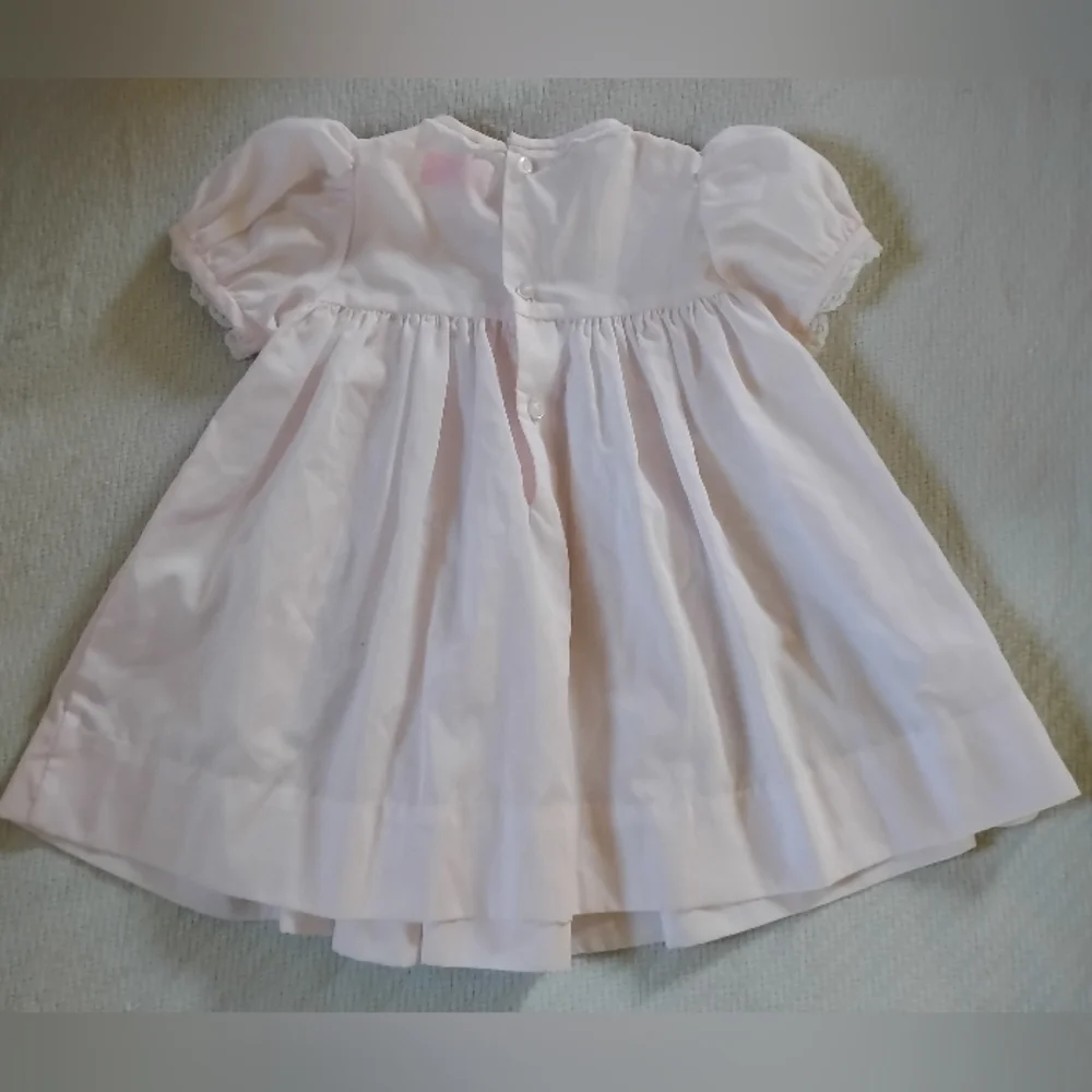 Petit Ami Baby Girl Pink Smocked Dress 3m Bishop Vintage Style Elegant Feminine